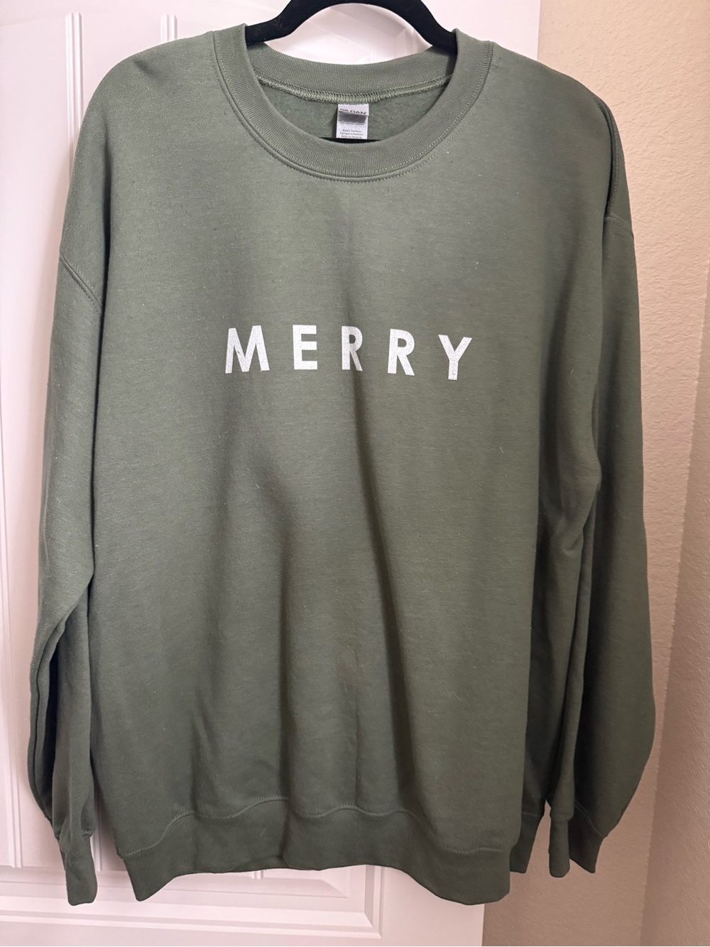 Cozy Olive 'Merry' Crewneck Sweatshirt - Women